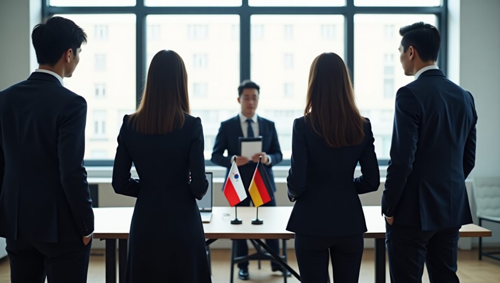 연설, 인터뷰, 소규모 회의에 적합 화자가 일정 부분을 말한 후, 통역사가 내용을 정확하게 한국어나 독일어로 전달합니다. 특별한 장비 없이도 진행 가능하여 프레젠테이션, 워크숍, 법률 관련 청문회 등에 적합한 방식입니다. – 주요 분야: 기술 심사, 축사, 기자 간담회, 행정기관 방문 – 장점: 장비 불필요, 높은 정확성